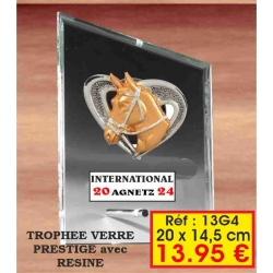 TROPHEE VERRE PRESTIGE : REF. 13G4 - 20 x 14,5 CM